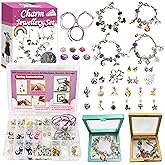 OMTOFUEN Charm Jewelry Making Kit, Create Your Own Bracelets, Necklaces, Earrings,Crafts Gifts Set for Arts and Crafts,5-12girls