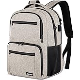 ZUBOND Backpack for Men and Women, Backpack for School Teen Boys, Business Travel Water Resistant Sturdy 15.6 Inch Laptops Back Pack with USB Charging Port, College School Computer Bag Gift