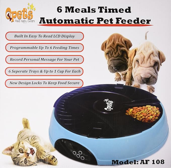 Pet Supplies Qpets 6 Meal Automatic Pet Feeder Pet Self
