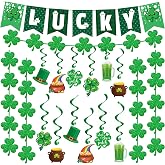OHOME St Patricks Day Decorations - Hanging Swirls,Banner,Shamrock Garland - Shamrock Decorations St Patty's Day Accessories Party Favors for Home Door Birthday | St. Patrick's Day Decor