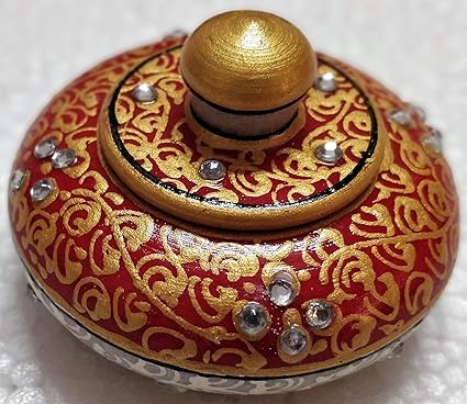 Saudeep India Trading Corporation Handmade Marble Decorative Kumkum Box Showpiece Gifts