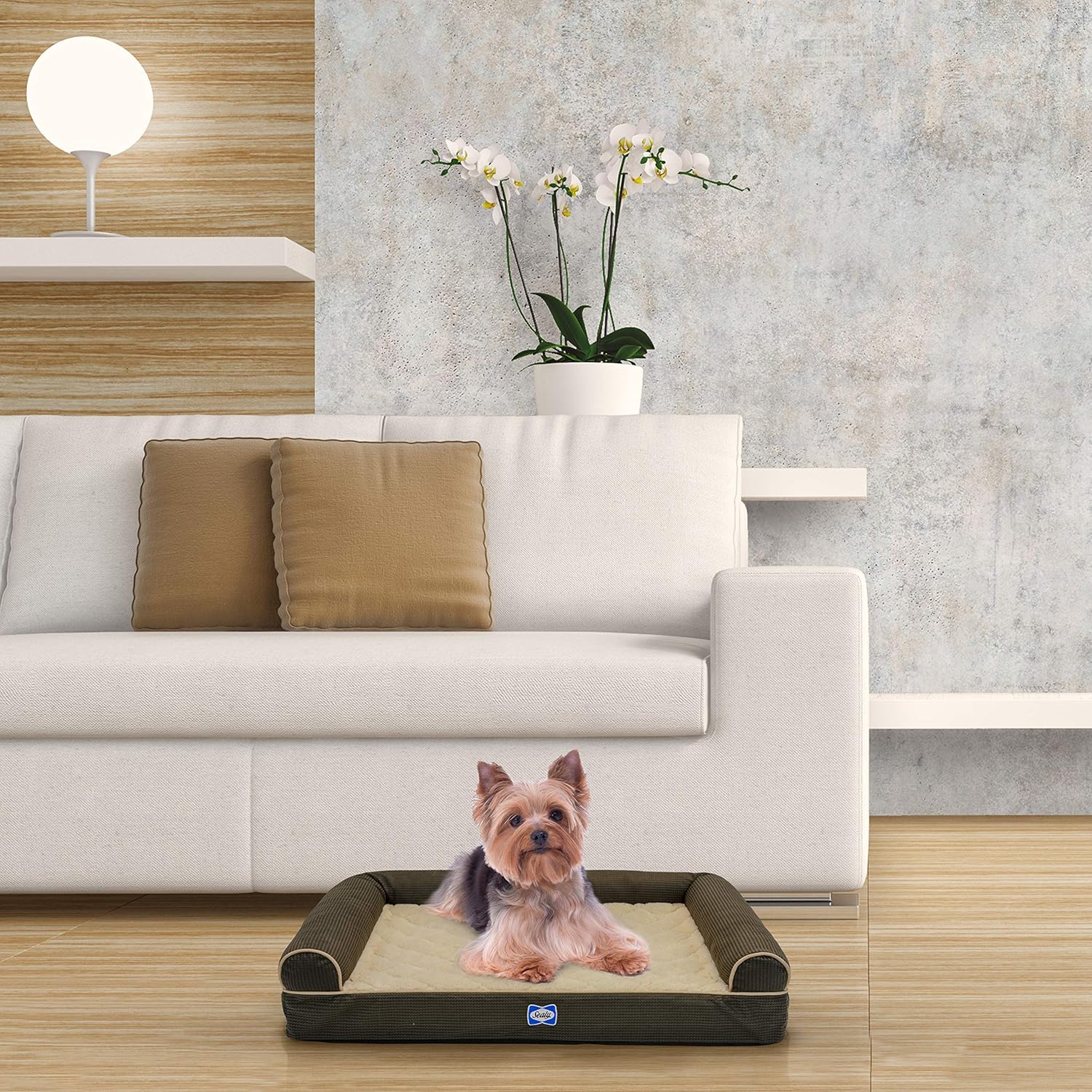 Sealy Premium Ultra Plush Orthopedic SofaStyle Couch Bolster Dog Bed