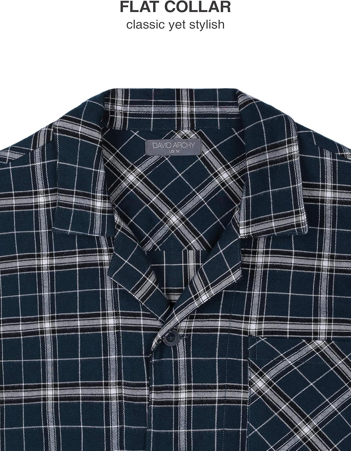 David Archy Men's Flannel Pajama Set Soft Cotton Button-Down Sleepwear With Fly Big and Tall PJ Set Lounge Wear at  Men’s Clothing store
