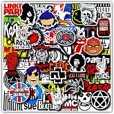 100 Pcs Rock Band Music Stickers &ndash; Durable and Waterproof Vinyl Stickers Featuring Iconic Bands | Punk, Metal, Rock Decals | Scratch-Resistant, Vibrant Colors for Laptops, Guitars, Water Bottles