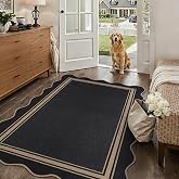 Scalloped Easy Jute 3x5 Outdoor Rug Entryway Rug for Porch Front Door | Washable Non Slip Rug for Entryway Indoor Outdoor Farmhouse Neutral Outdoor Carpet for Backyard Patio Proch Living Room