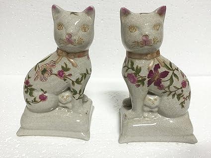 Figurine En Porcelaine Figurine En Porcelaine Set Chat Serre Livres Craquele Style Ancien Amazon Fr Cuisine Maison