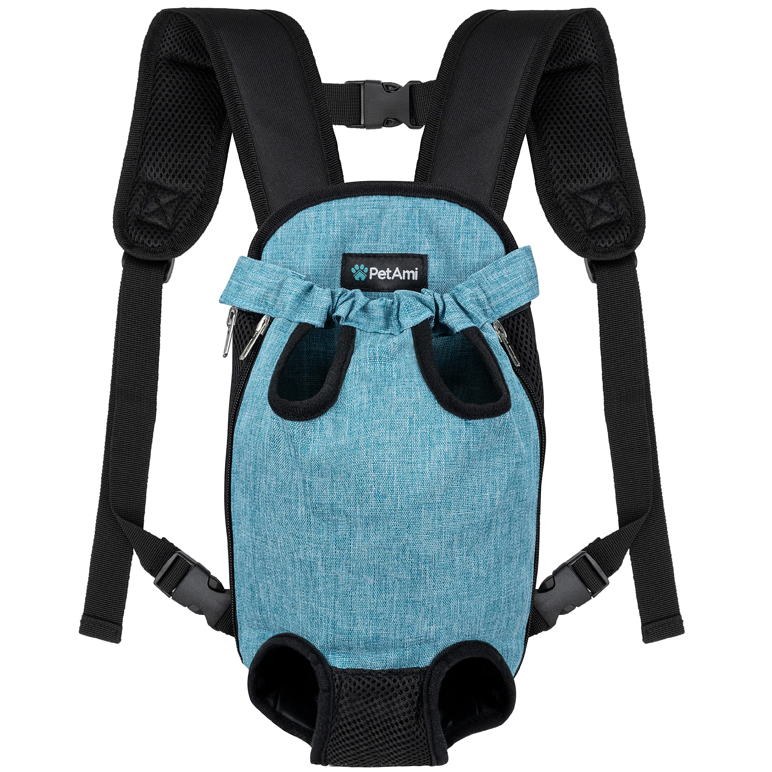 Photo 1 of PetAmi Dog Carrier Backpack, Adjustable Pet Cat Front Carrier Backpack, Ventilated Dog Chest Carrier for Hiking Camping Travel, Sling Bag for Small Medium Dog Cat Puppies, Small, 5-9 lbs, Sea Blue