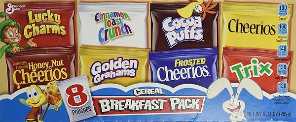 GENERAL MILLS CEREAL VARIETY PACK, 8 POUCHES 9.14 OZ