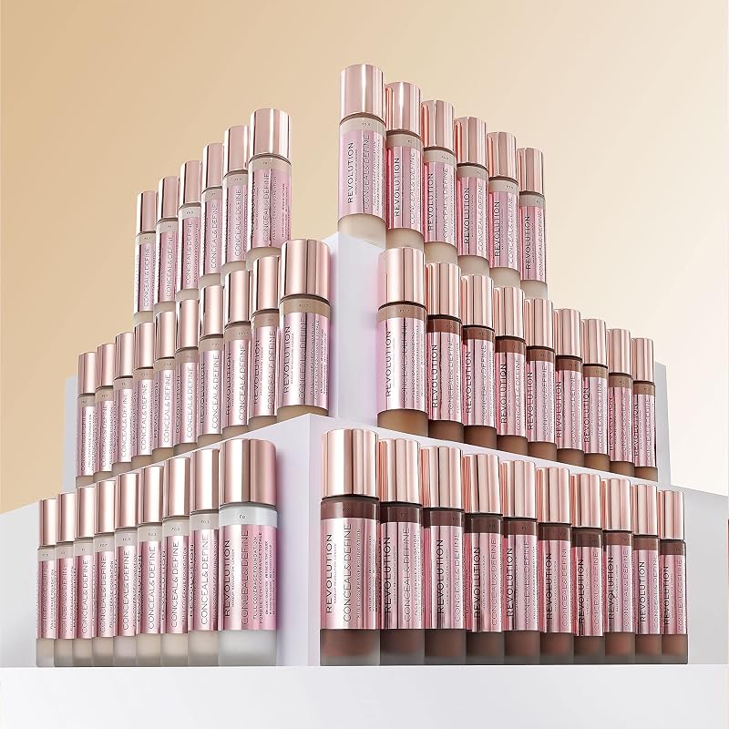 Makeup Revolution, Base de maquillaje Conceal & Define, F9, 23ml