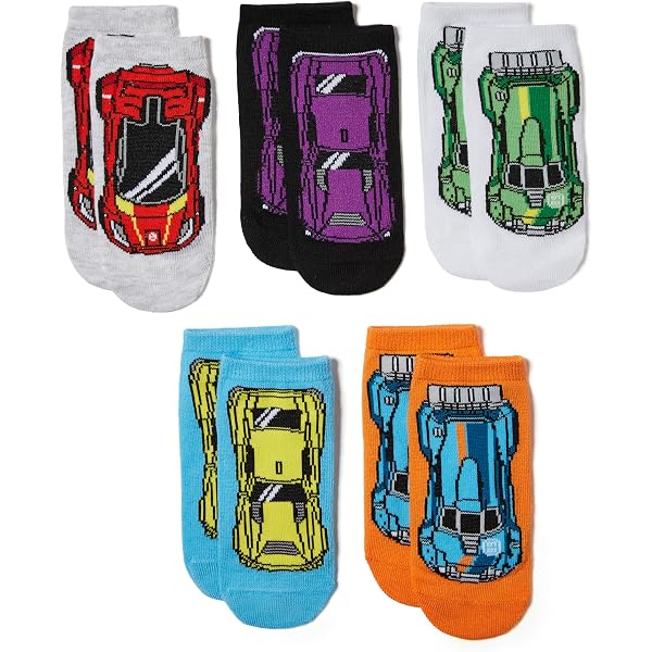 Race Car Socks Hot Wheels 3-Pack Boys Socks - Race Car Cotton Ankle Socks Size 977789