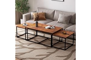 NAIYUFA Nesting Coffee Tables,3 Piece Living Room Coffee Table,Industrial Rectangular Coffee Table Set,End Table Side Tables for Living Room Bedroom