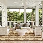 nuLOOM Outdoor Performance Collection Sabina Brown/Ivory, 6'7" x 9', Soft, High Traffic, Stain Resistant, Easy Clean, Durable