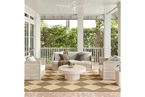 nuLOOM 8' x 10' Outdoor Performance Area Rug, Stain Resistant, Weather Resistant, High Traffic, Patio, Balcony, Outside, Sabina Brown