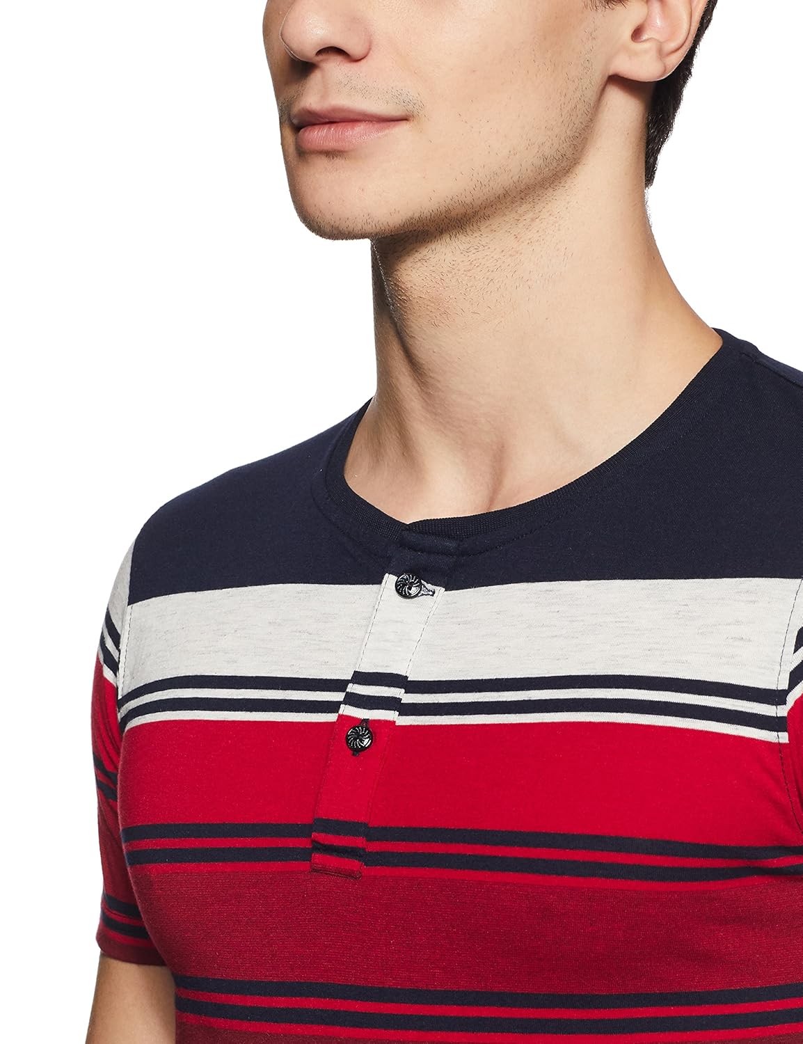 qube by fort collins men's striped regular fit t-shirt