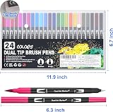 Halobios Dual Tip Brush Pens 24 Colors Art Markers for Drawing Calligraphy view 8