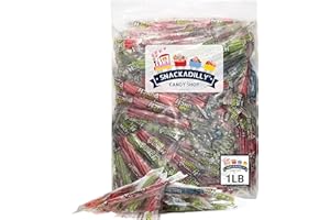 Sour Punch Twists Bulk 1 LB Bag (About 72 pieces) 3" Individually Wrapped Candy, Blue Raspberry, Cherry, Strawberry & Apple flavored Chewy Candies - Packaged by Snackadilly
