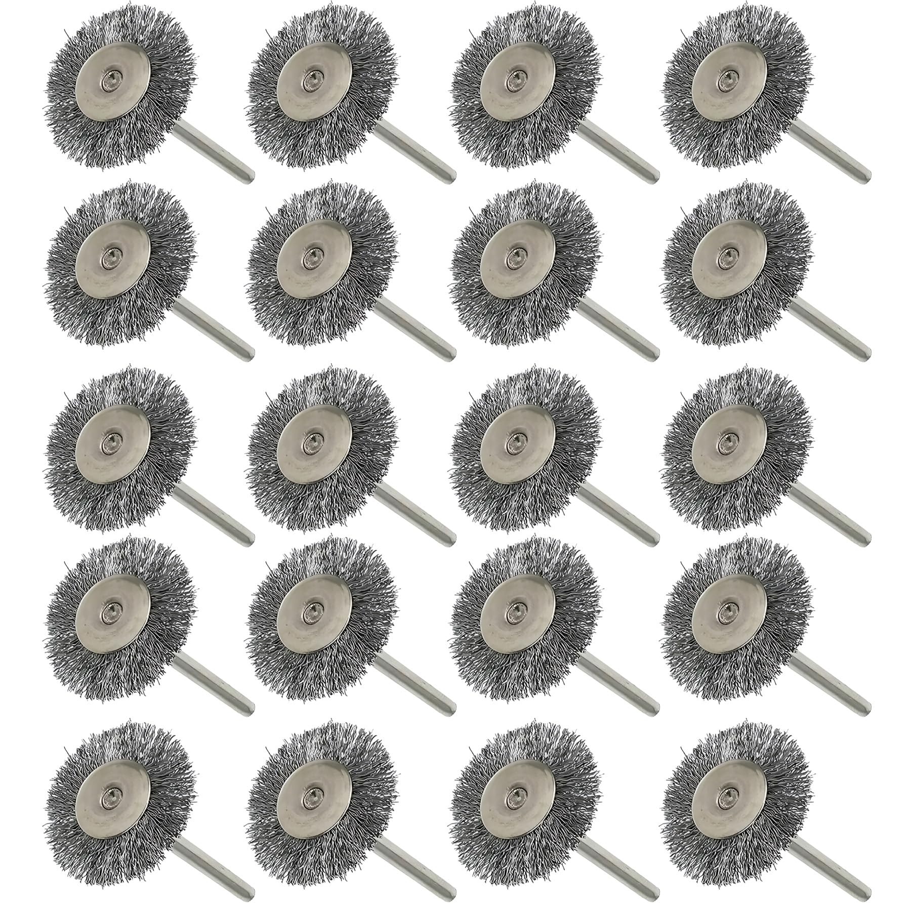 LEPEVNEY 20 Pcs Wire Brushes Wire Wheel Brush 22mm x 3mm Shank Wire Wheels for Grinder Rotary Tool