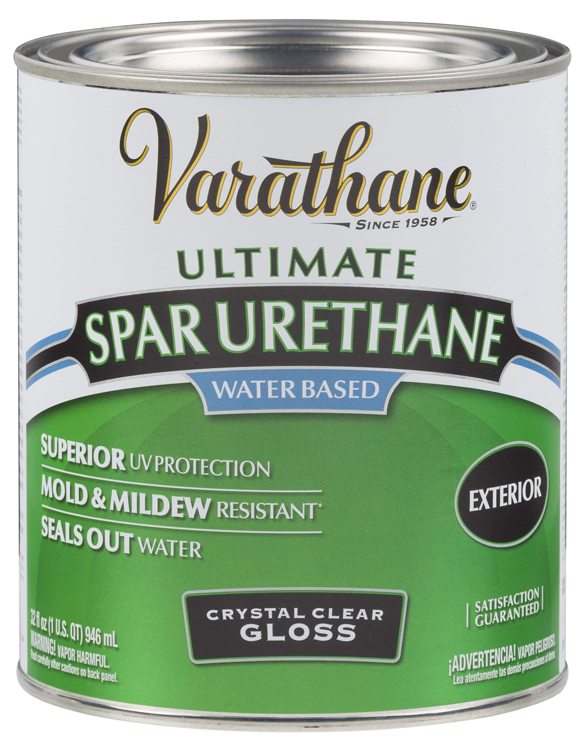 Photo 1 of Varathane 250041H Water-Based Ultimate Spar Urethane, Quart, Gloss