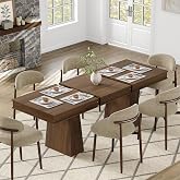 63-86.6 in Rectangle Extendable Dining Table for 6-10 People.Walnut | Thick Wooden Tabletop With Heavy Duty Legs, Large Rectangular Dinner Table for Dining Room, Kitchen.