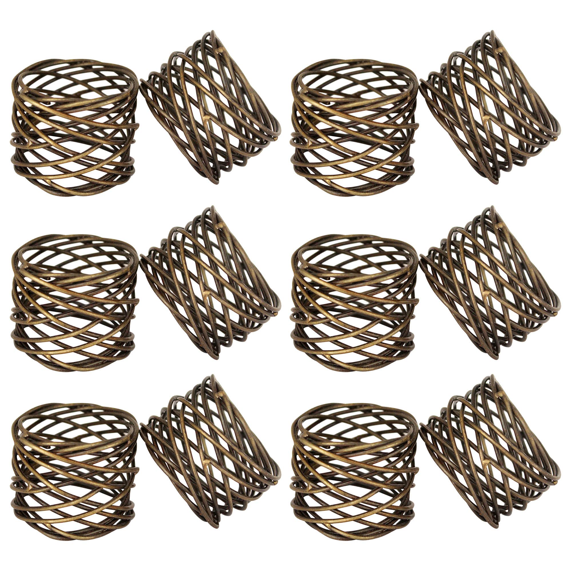 ITOS365 Handmade Round Mesh Napkin Rings Holder for Dinning Table Parties Everyday, Set of 12