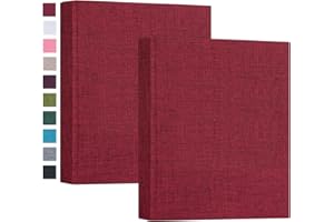 Mublalbum Small Photo Album 5x7 Photos 2 Pack Linen Cover Mini Brag Book Photo Album Each Small Album Holds 52 Vertical 5x7 Photos for Artwork Postcards or Picture Storage (Red)