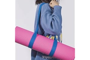 Yoga Mat Carrier Strap Adjustable Cotton Sling for Large Thick Mats 2 in 1 Carrying Strap and Stretching Band