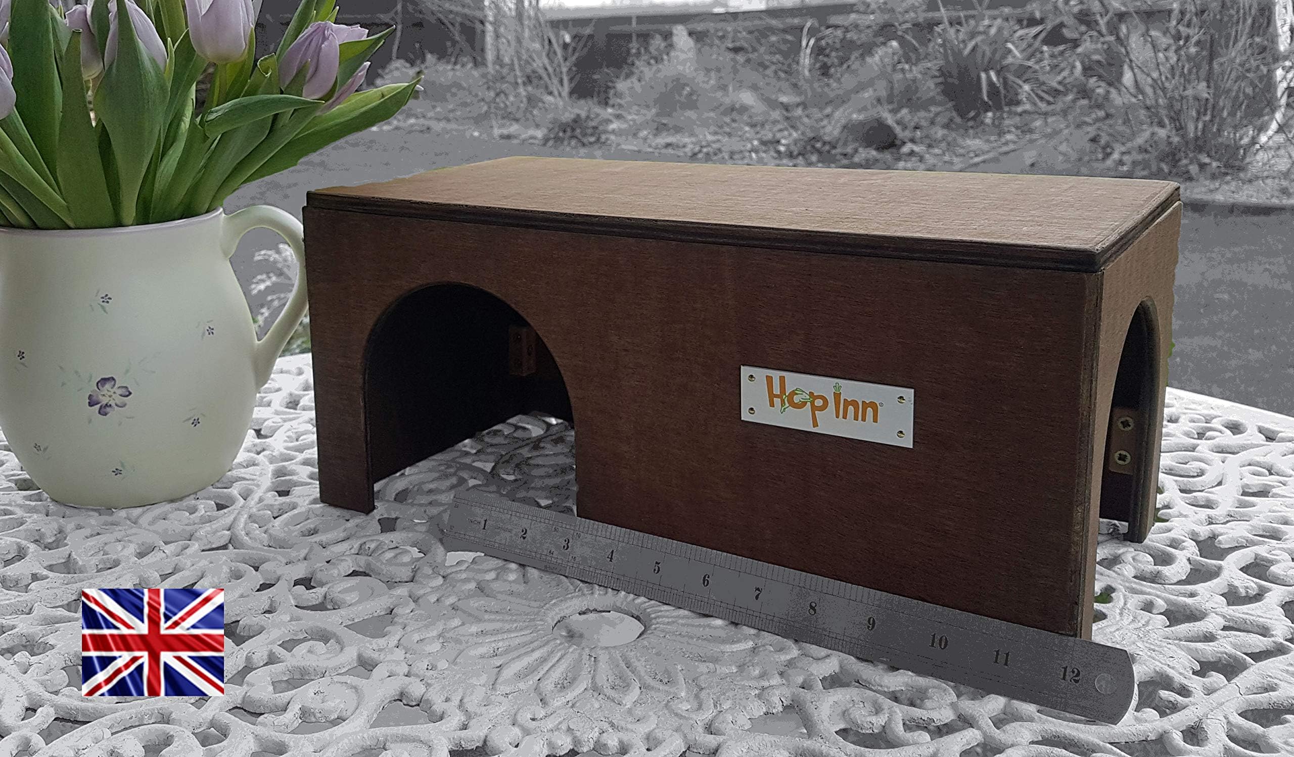 Guinea Pig House Hideout Tunnel (Oak) - 40cm L x 20cm W x 18.5cm H and BUILT TO LAST - Wont tip over - Hand Made in the UK