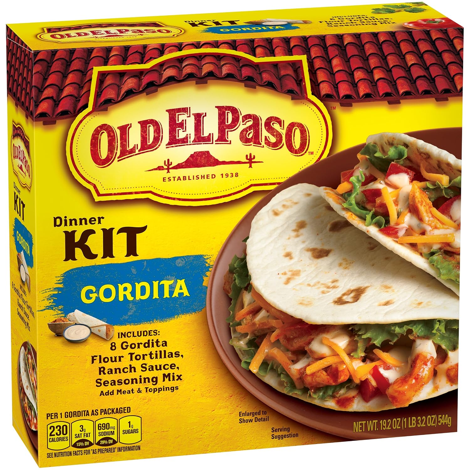 Old el paso gordita dinner kit 19.2oz (046000287331)