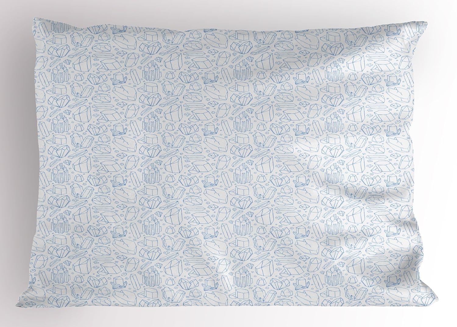 Amazon Com Ambesonne Blue And White Pillow Sham Hand Drawn Style