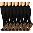 FEYHAY Copper Compression Socks (8 Pairs) 15-20 mmHg Circulation is Best Athletic & Daily for Men & Women, Running, Climbing