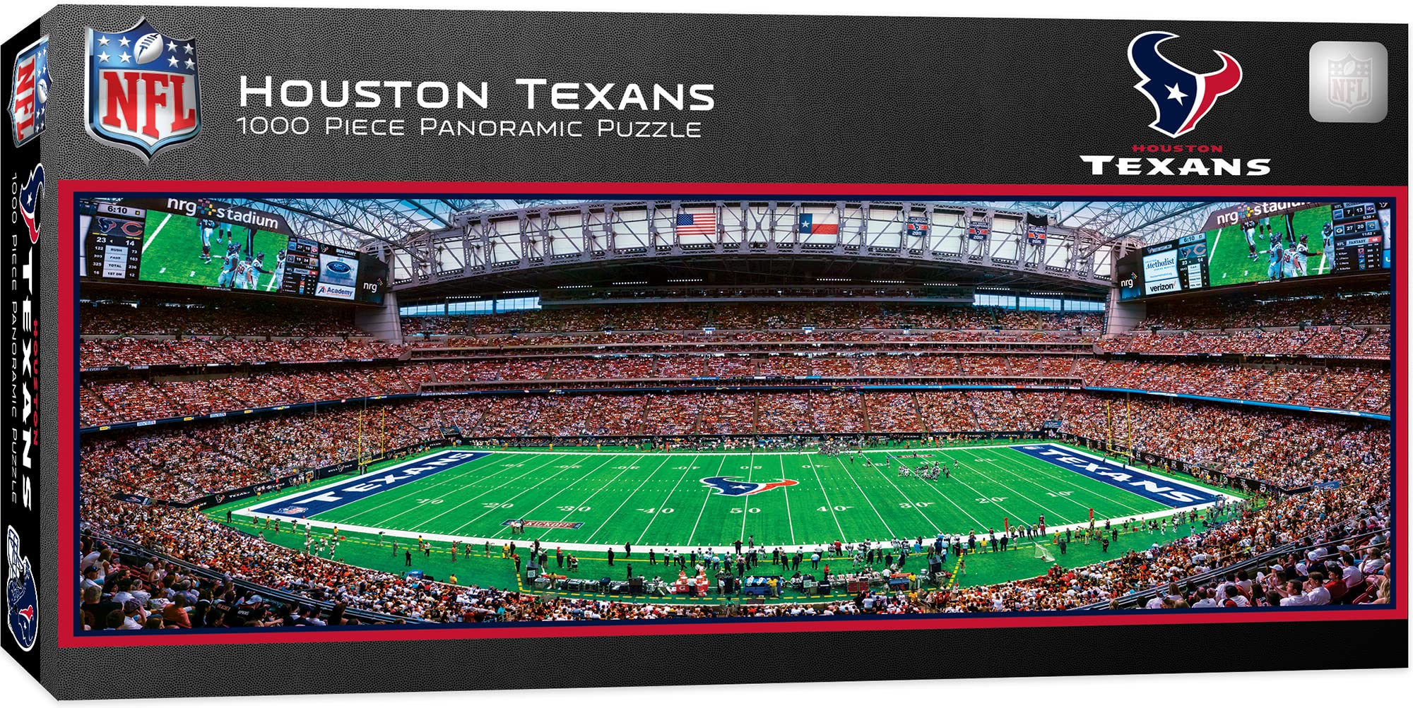 Master Pieces NFL Houston Texans Stadium Panoramic Jigsaw Puzzle, 1000 Pieces, Team Color, 13" x 39" — image 1
