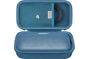 BOVKE Hard Travel Speaker Case for Bose New SoundLink Flex Speaker (2nd Gen) / Bose SoundLink Flex Bluetooth Portable Speaker, Mesh Pocket for Bose Speaker Charger, Charging Cables, Blue Dusk