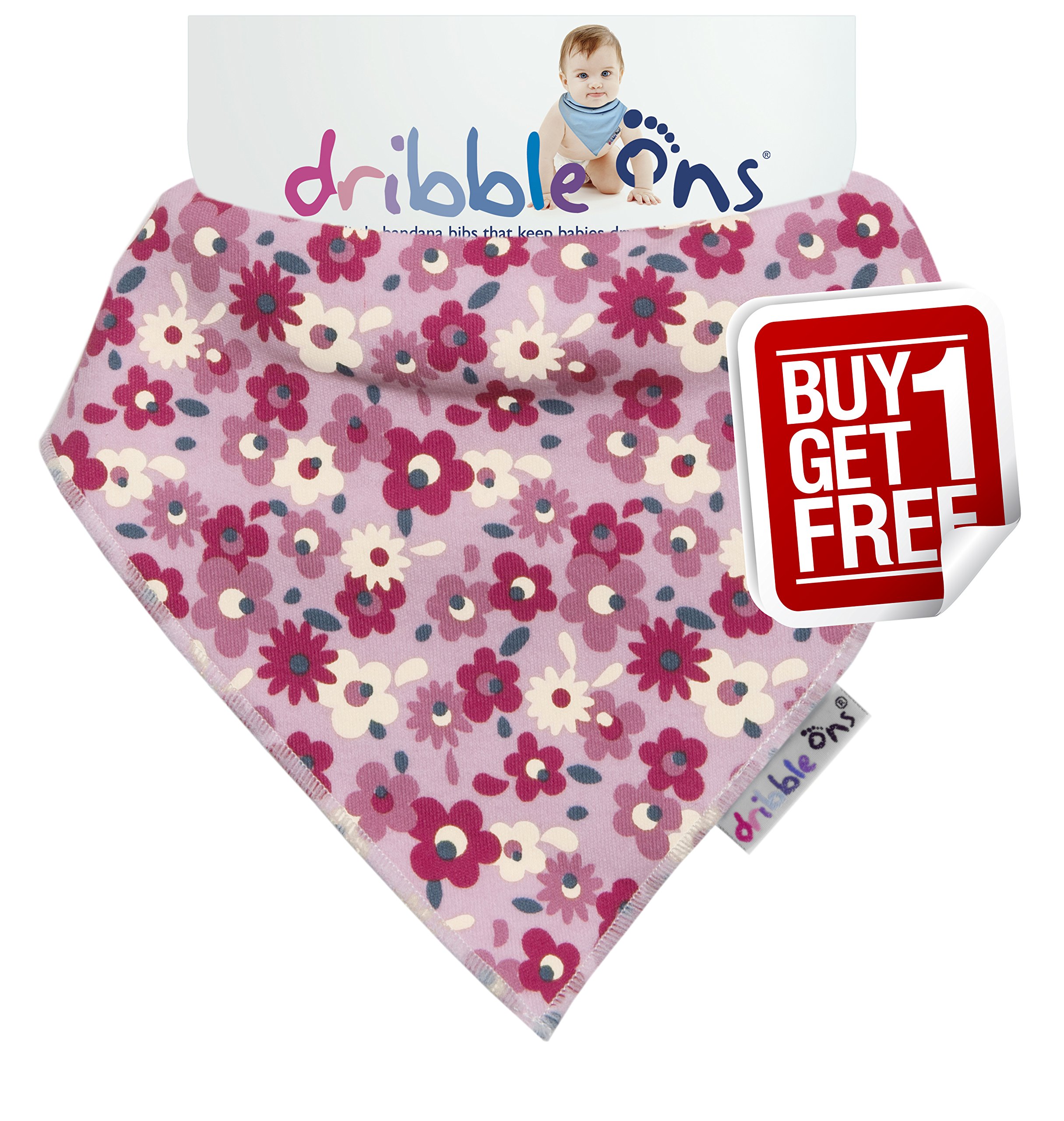 Dribble Ons Bib (0-24 Months) (BOGOF) - Floral Ditsy