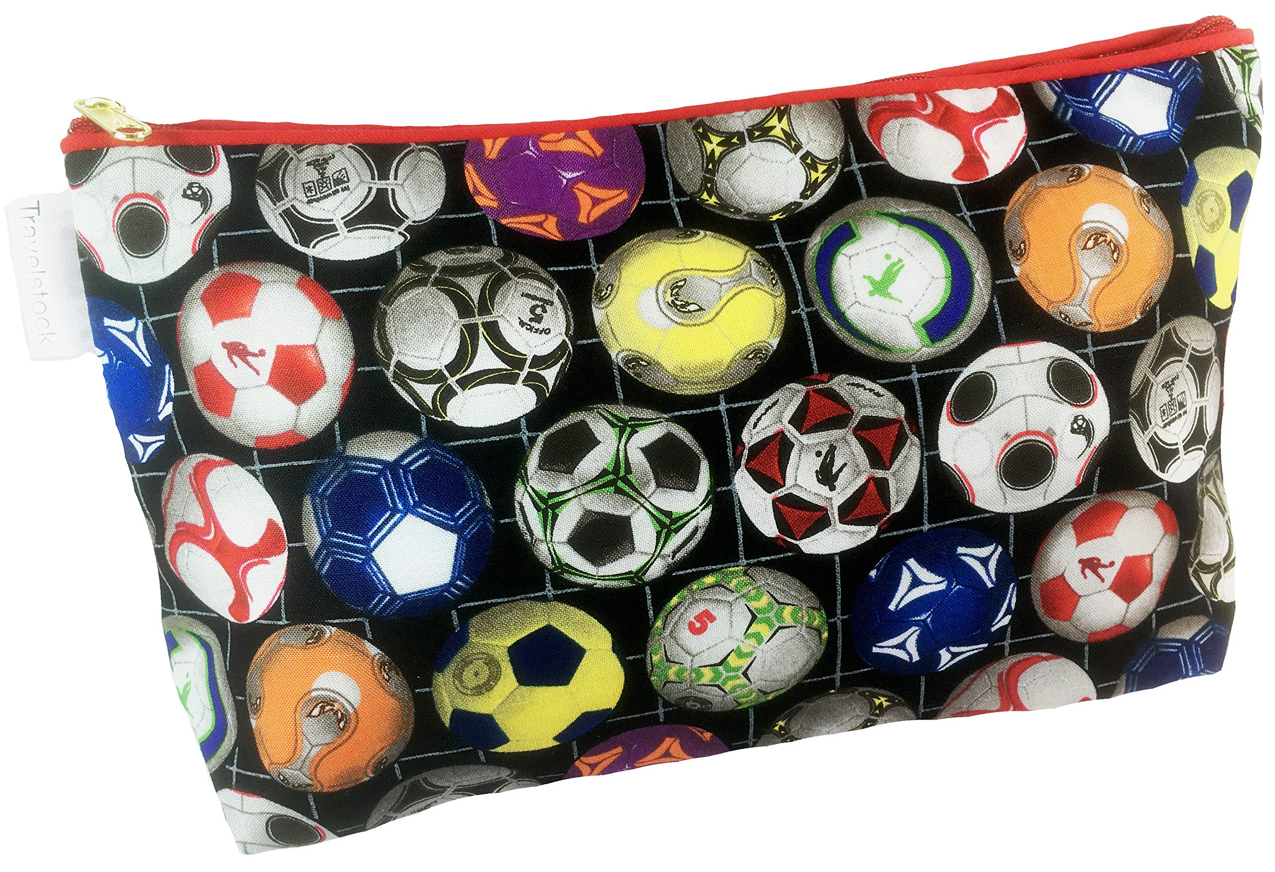Kids Cotton Wash Bag - Footballs Multicoloured