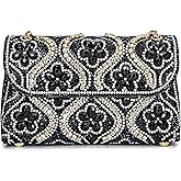 BBTT.ful Flower Evening Handbags Chain Strap Square Shoulder Bag Crossbody Bag Crystals Rhinestone Clutch Purse