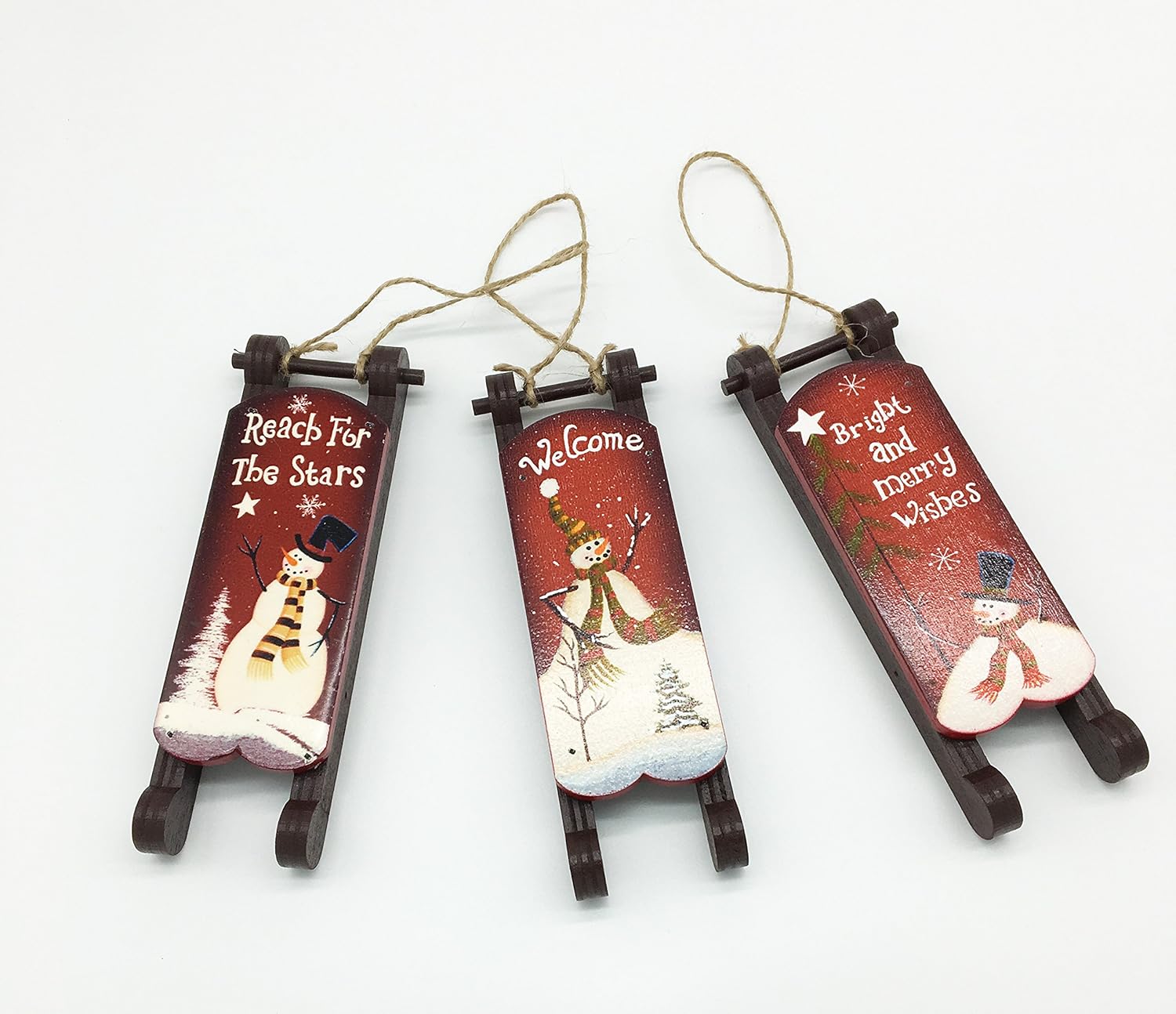 Amazon Com Grace Home Wood Sled Christmas Decoration Wall Hanging