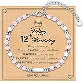 IKIATY 6-21 Years Old Girls Birthday Gifts, Tiny Beaded Bracelets Gifts for Daughter Granddaughter Niece Friends with Happy 6th-21st Birthday Card