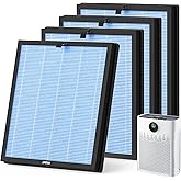 4 Pack HAP603 Replacement Filter Compatible with ECOSELF HAP603/ HAP603WF Air Purifier, 3-Stage Filtration, H13 True HEPA Filter, # RFHAP603, Blue