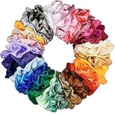 Mcupper 40 Pcs Hair Silk Scrunchies Satin Elastic Hair Bands Scrunchy Hair Ties Ropes Scrunchie for Women Girls Hair Accessor