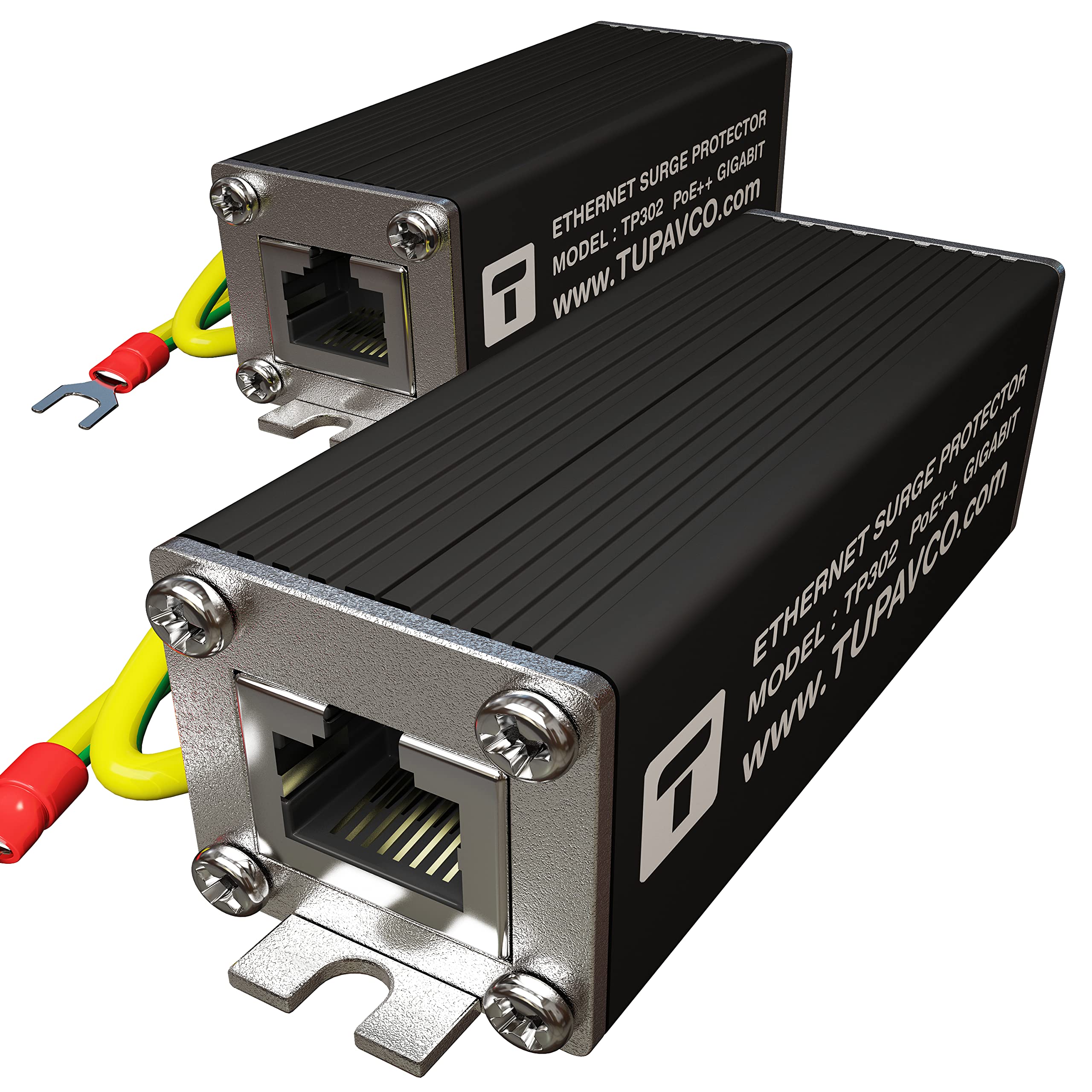 Tupavco Ethernet Surge Protector (2 Pack) Gigabit High PoE++ Class 8 (154W/3.2A) TP302x2