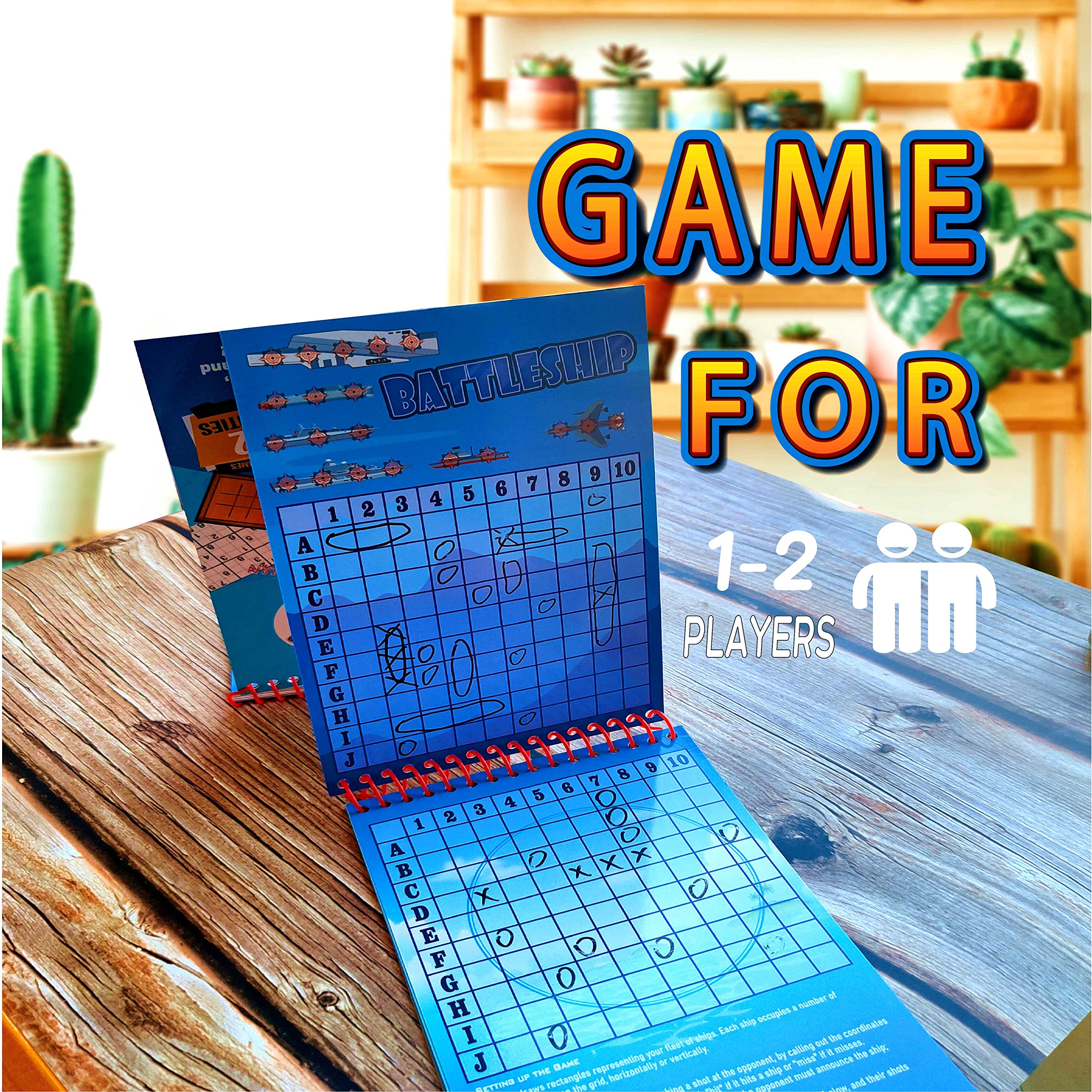 2 Pack Reusable 32 Activity Game Mats Pads with Dry Erase Marker as Travel Toy & Learning Tool for Ages 6-12 (9”X 6”)