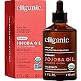 Cliganic USDA Organic Jojoba Oil, 100% Pure (120ml Large) | Natural Cold Pressed Unrefined Hexane Free Oil for Hair, Face, Na
