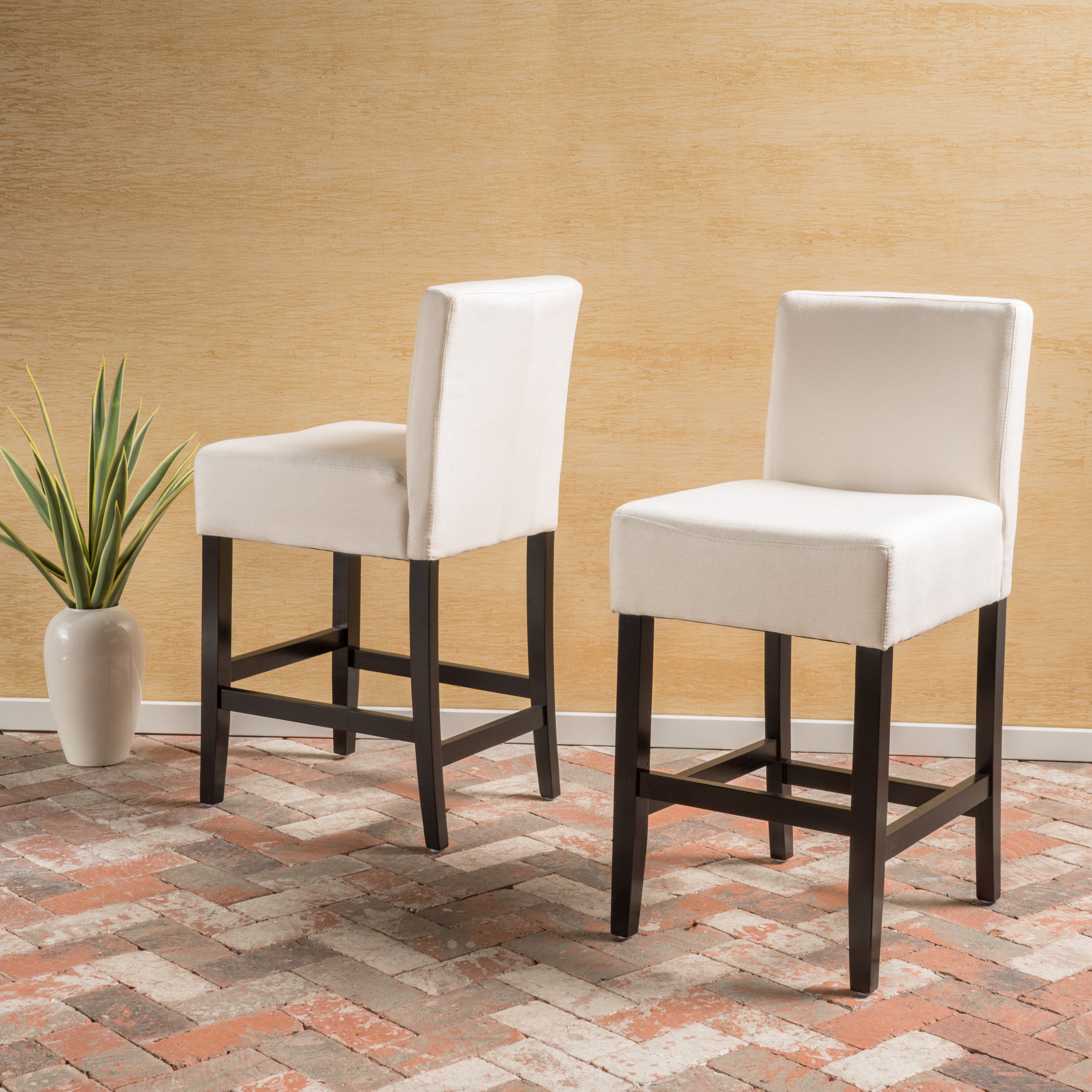 Peterborough Beige Fabric Counter Stool (Set of 2)
