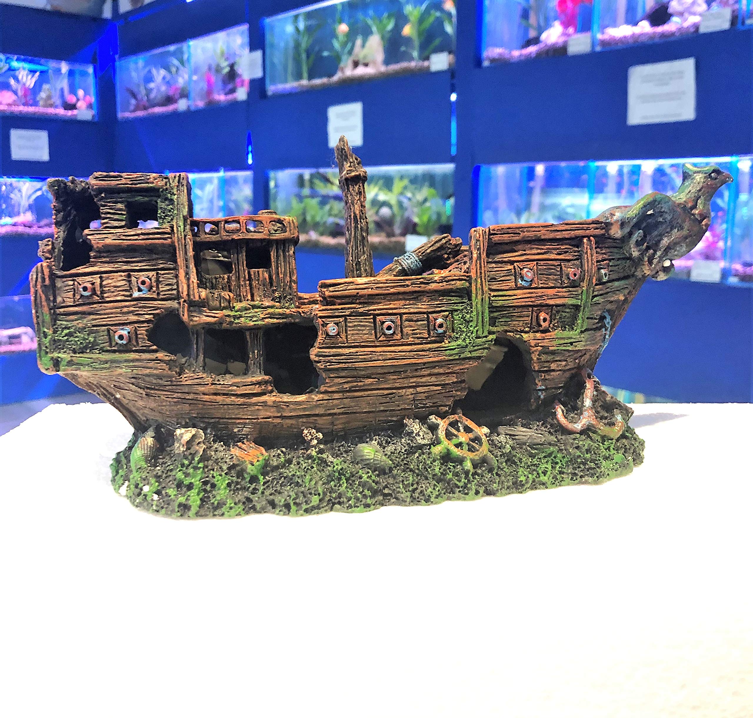 Mezzaluna Gifts Eagle 30 cm Shipwreck Aquarium Fish Tank Ship Ornament