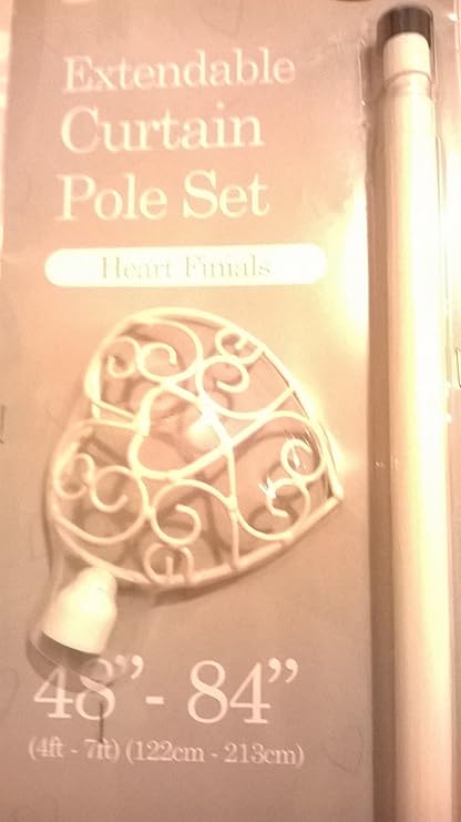 Vintage Style Heart Curtain Pole Rail Shabby Chic Cream 4 7ft