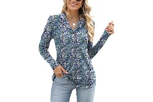 Rapbin Women's Polo Shirts Lapel Collar V Neck Short Sleeve Blouse Dressy Casual Tunic Tops