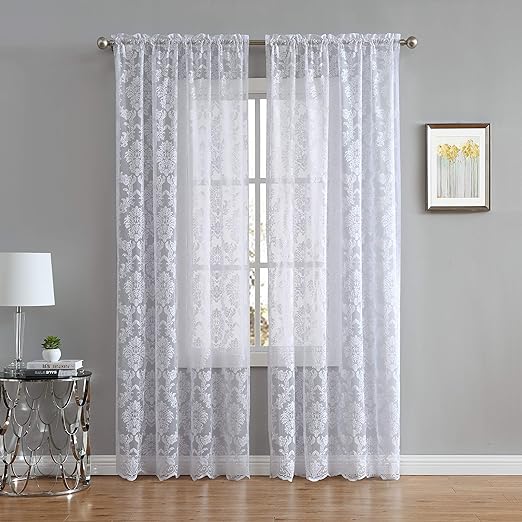 Amazon Com Decosource Knitted Lace Curtain Medallion Design With