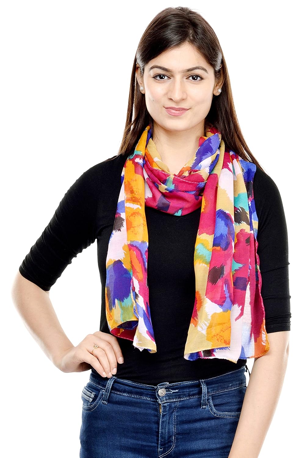 scarves (weavers villa poly cotton soft summer scarf) (wv68)
