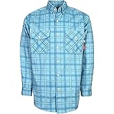 KONRECO FR Shirts for Men Fire Resistant Button Down Work Shirt 100% Cotton 6.5oz Lightweight Welding Shirts