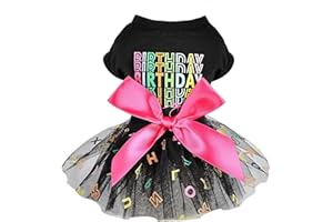 PINKBOW Dog Birthday Dress Spring Dog Clothes for Small Dogs Girl Puppy Princess Tutu Cute Dog Tulle Dresses Pet Party Costumes Cat Apparel Doggie Outfits (Birthday Girl, XX-Large)